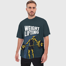 Футболка оверсайз мужская Wheight lifting, цвет: 3D-принт — фото 2