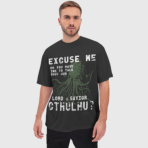 Мужская футболка оверсайз Cthulhu / 3D-принт – фото 3