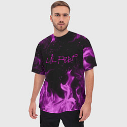 Футболка оверсайз мужская LIL PEEP FIRE, цвет: 3D-принт — фото 2