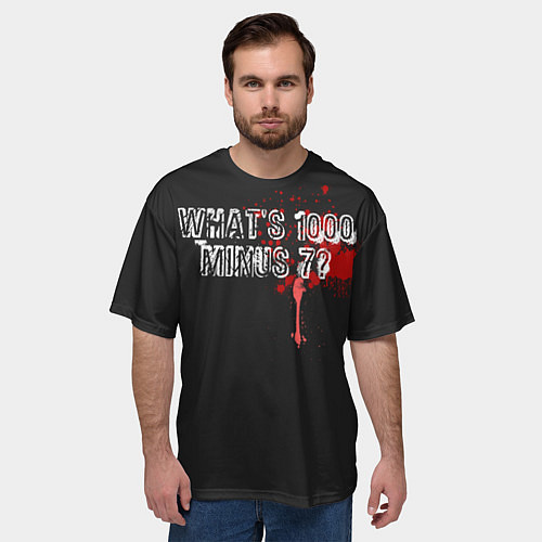 Мужская футболка оверсайз Whats 1000 Minus 7? / 3D-принт – фото 3