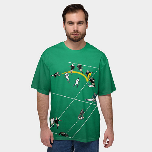Мужская футболка оверсайз Игра в регби / 3D-принт – фото 3