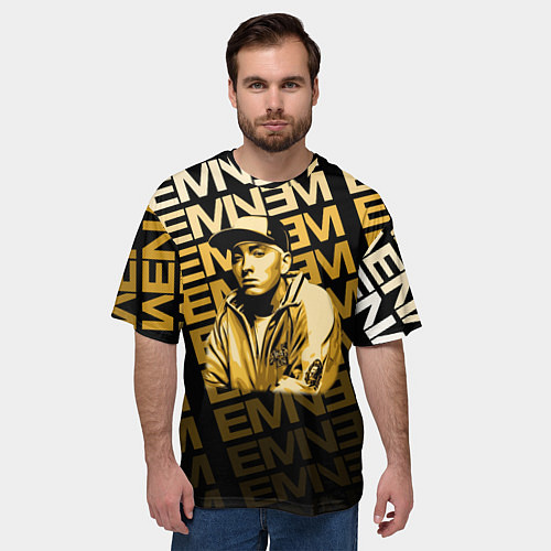 Мужская футболка оверсайз Eminem / 3D-принт – фото 3