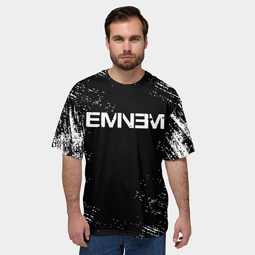 Мужская футболка оверсайз EMINEM / 3D-принт – фото 3