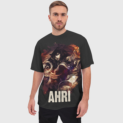 Мужская футболка оверсайз Ahri / 3D-принт – фото 3