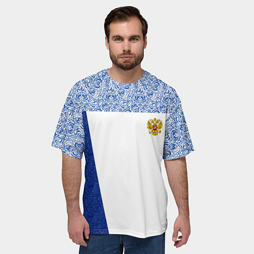Мужская футболка оверсайз Форма России / 3D-принт – фото 3