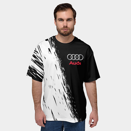 Мужская футболка оверсайз AUDI / 3D-принт – фото 3