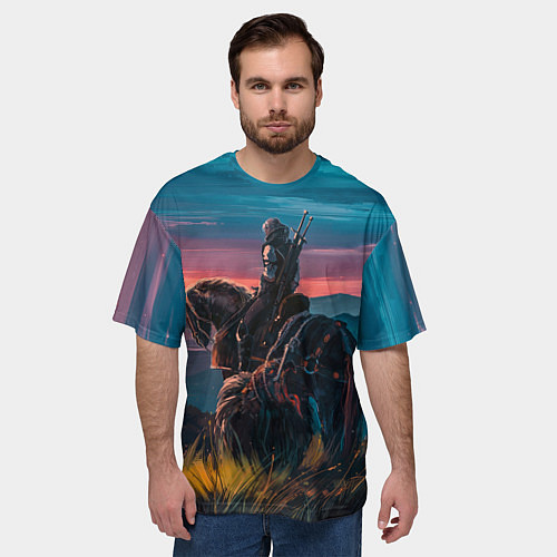 Мужская футболка оверсайз The Witcher / 3D-принт – фото 3