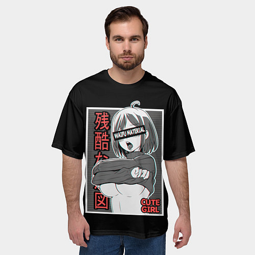 Мужская футболка оверсайз Ahegao / 3D-принт – фото 3