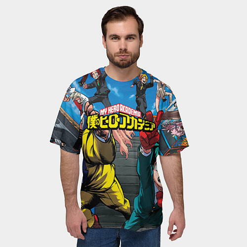 Мужская футболка оверсайз My Hero Academia все герои / 3D-принт – фото 3