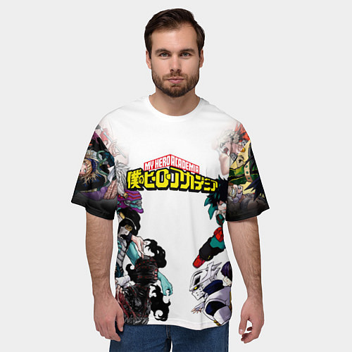 Мужская футболка оверсайз My Hero Academia противостояние / 3D-принт – фото 3