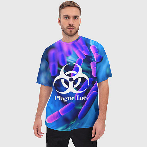Мужская футболка оверсайз PLAGUE INC / 3D-принт – фото 3