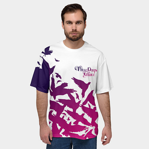 Мужская футболка оверсайз Three Days Grace / 3D-принт – фото 3