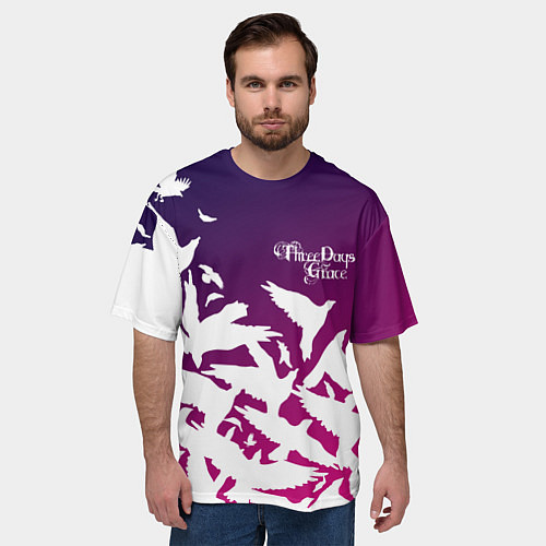 Мужская футболка оверсайз Three Days Grace / 3D-принт – фото 3