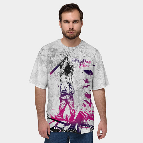 Мужская футболка оверсайз Three Days Grace / 3D-принт – фото 3
