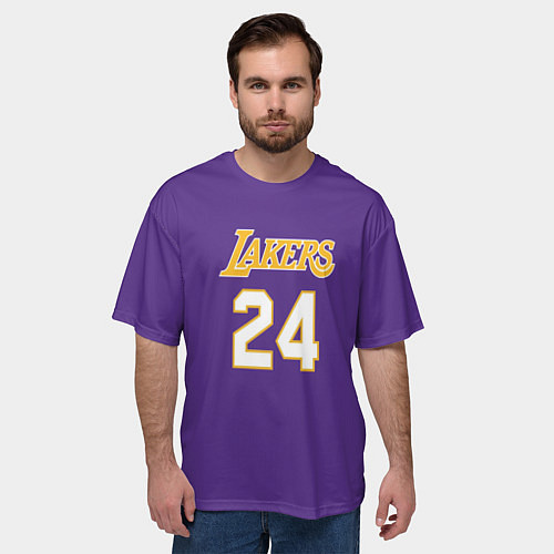 Мужская футболка оверсайз Los Angeles Lakers Kobe Brya / 3D-принт – фото 3