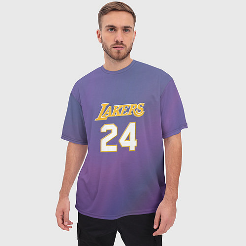 Мужская футболка оверсайз Los Angeles Lakers Kobe Brya / 3D-принт – фото 3