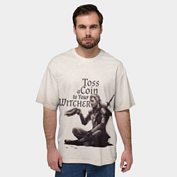 Футболка оверсайз мужская Toss a coin to your Witcher, цвет: 3D-принт — фото 2