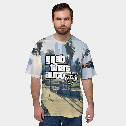 Мужская футболка оверсайз GRAND THEFT AUTO 5 / 3D-принт – фото 3