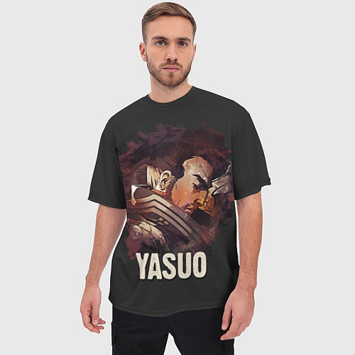 Мужская футболка оверсайз Yasuo / 3D-принт – фото 3