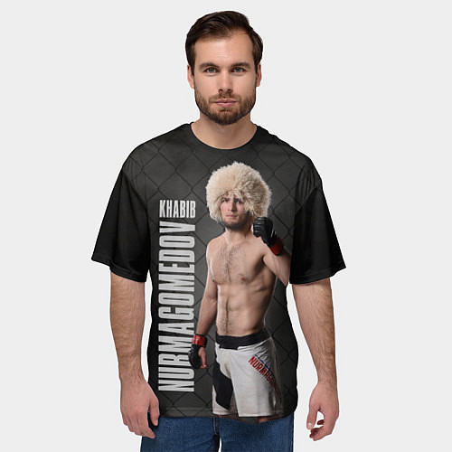 Мужская футболка оверсайз Хабиб Нурмагомедов / 3D-принт – фото 3