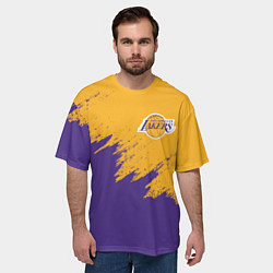 Футболка оверсайз мужская LA LAKERS, цвет: 3D-принт — фото 2