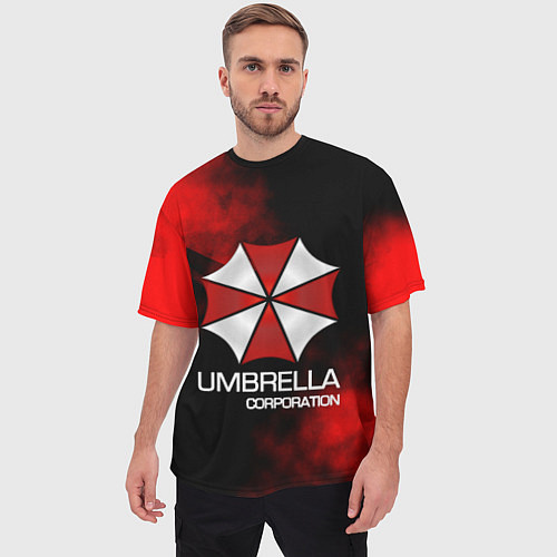 Мужская футболка оверсайз UMBRELLA CORP / 3D-принт – фото 3