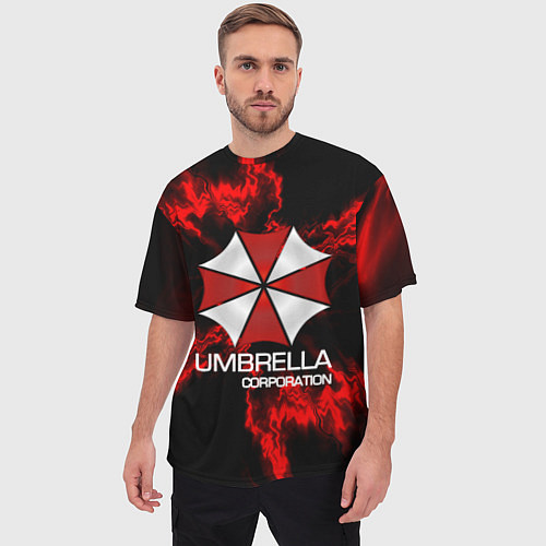 Мужская футболка оверсайз UMBRELLA CORP / 3D-принт – фото 3