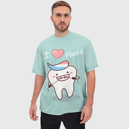 Мужская футболка оверсайз Tooth / 3D-принт – фото 3