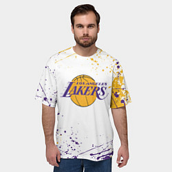 Футболка оверсайз мужская LA LAKERS, цвет: 3D-принт — фото 2