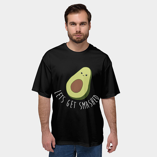 Мужская футболка оверсайз Авокадо / 3D-принт – фото 3
