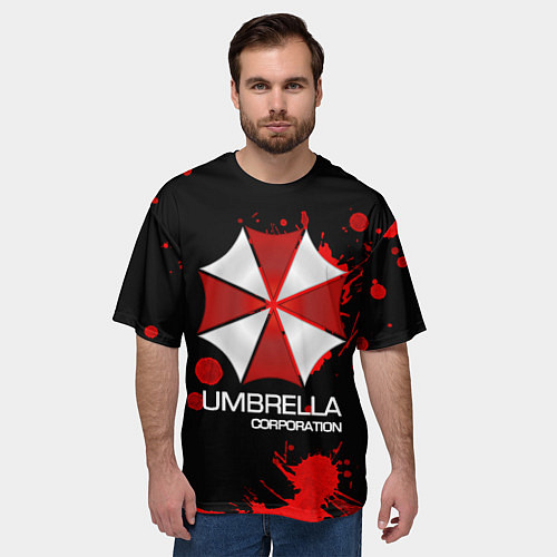 Мужская футболка оверсайз UMBRELLA CORP / 3D-принт – фото 3