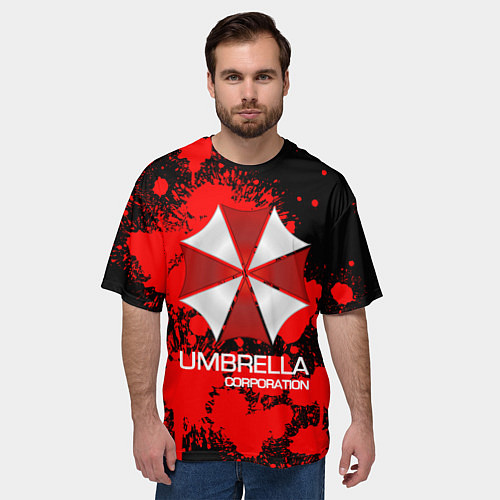 Мужская футболка оверсайз UMBRELLA CORP / 3D-принт – фото 3