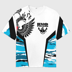 Футболка оверсайз мужская ВМФ России камуфляж, цвет: 3D-принт