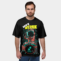 Футболка оверсайз мужская Lets Rock, цвет: 3D-принт — фото 2
