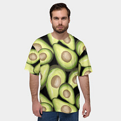 Футболка оверсайз мужская Avocado background, цвет: 3D-принт — фото 2