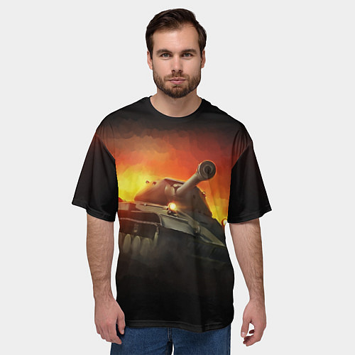 Мужская футболка оверсайз Tank / 3D-принт – фото 3