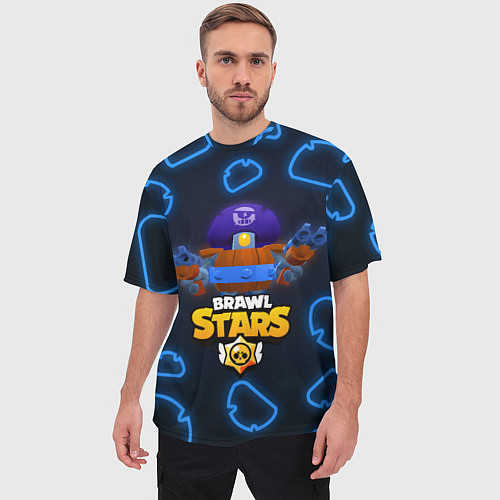 Мужская футболка оверсайз Brawl Stars Darryl / 3D-принт – фото 3
