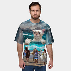 Футболка оверсайз мужская Морской Кошак, цвет: 3D-принт — фото 2