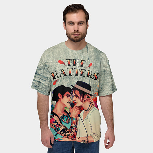 Мужская футболка оверсайз THE HATTERS / 3D-принт – фото 3