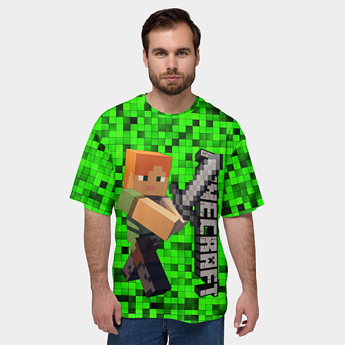 Мужская футболка оверсайз MINECRAFT / 3D-принт – фото 3