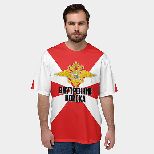 Мужская футболка оверсайз Внутренние Войска / 3D-принт – фото 3