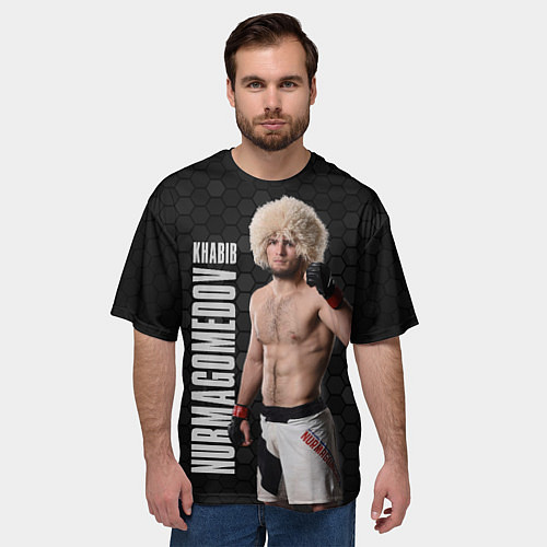 Мужская футболка оверсайз Хабиб Нурмагомедов / 3D-принт – фото 3
