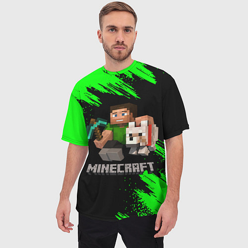 Мужская футболка оверсайз MINECRAFT / 3D-принт – фото 3