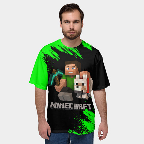 Мужская футболка оверсайз MINECRAFT / 3D-принт – фото 3