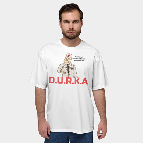 Мужская футболка оверсайз Дурка / 3D-принт – фото 3