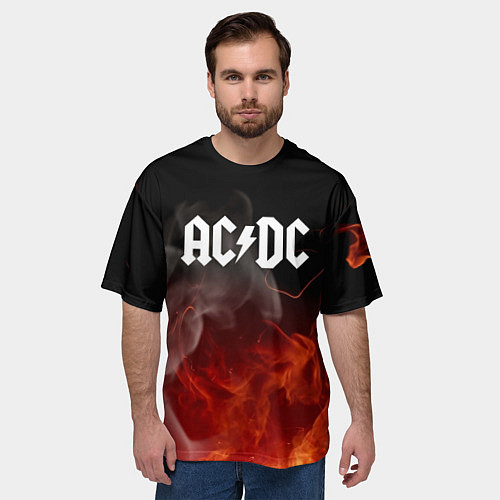 Мужская футболка оверсайз AC DC / 3D-принт – фото 3