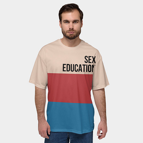 Мужская футболка оверсайз Половое воспитание / 3D-принт – фото 3