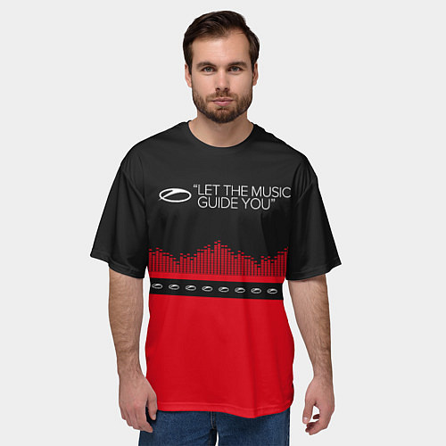Мужская футболка оверсайз ASOT Let The Music Guide You / 3D-принт – фото 3
