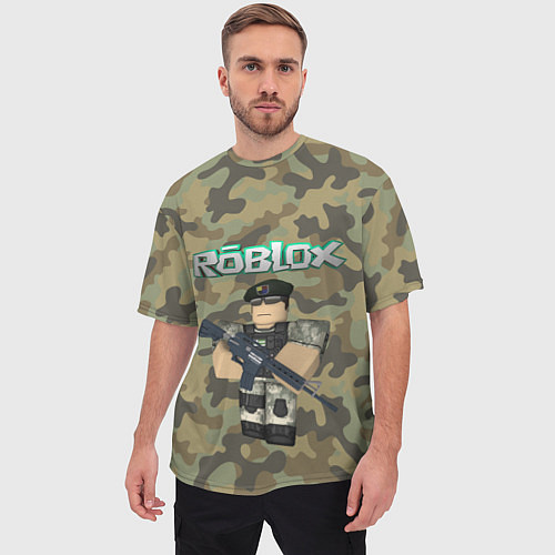 Мужская футболка оверсайз Roblox 23 February Camouflage / 3D-принт – фото 3