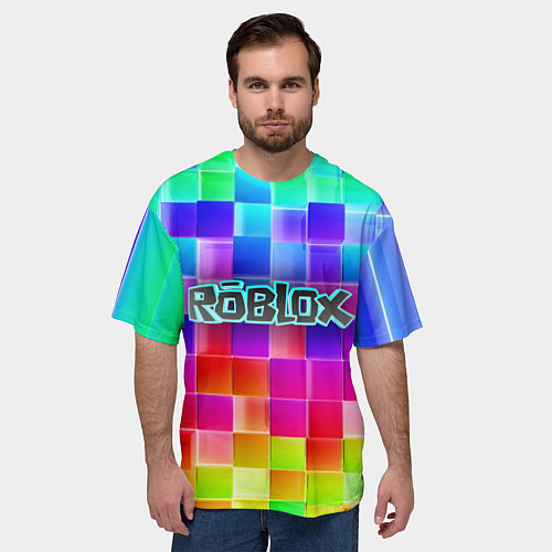 Мужская футболка оверсайз Роблокс / 3D-принт – фото 3